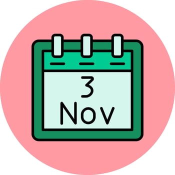November 3 Vector Icon