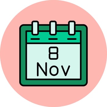 November 8 Vector Icon