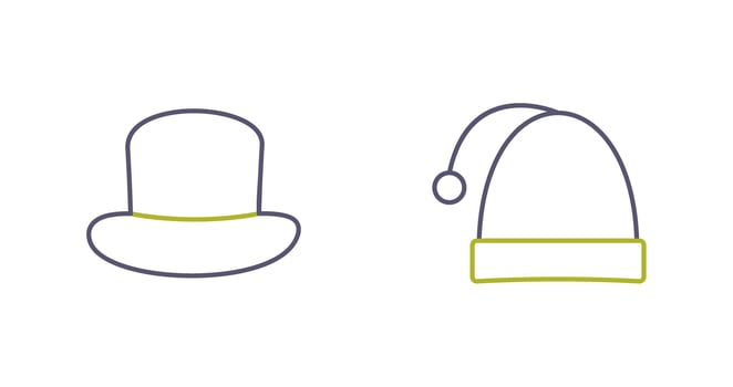 Hat and Christmas Icon vector