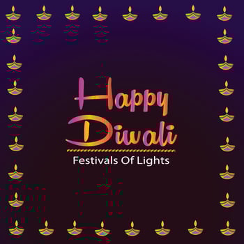 Happy Diwali Festival of Lights, Indian Festival Celebration, Greetings Post for social media vector