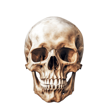 human skull head on transparent background png