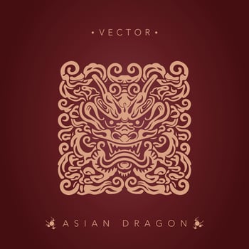 Asian dragon chinese dragon totem pattern vector
