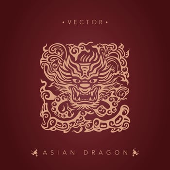 Asian dragon chinese dragon totem pattern vector