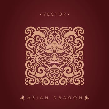 Asian dragon chinese dragon totem pattern vector