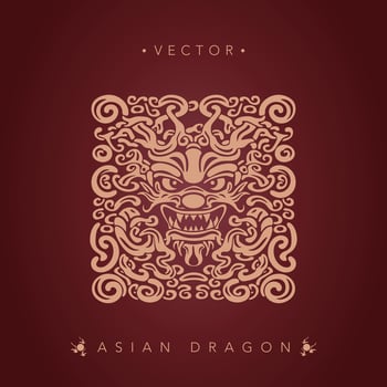 Asian dragon chinese dragon totem pattern vector
