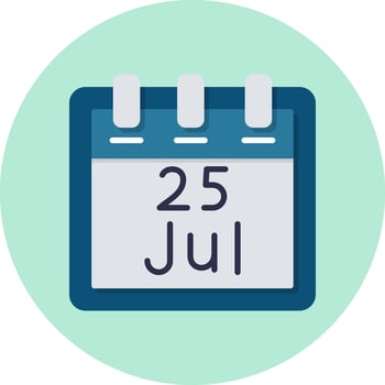 July 25 Vector Icon