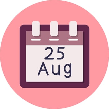 August 25 Vector Icon