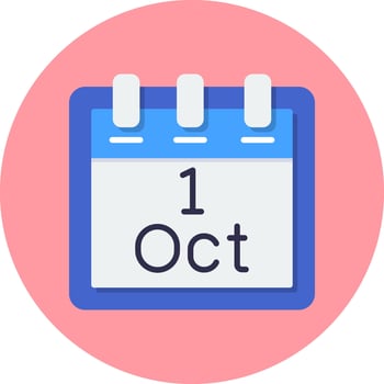 October 1 Vector Icon
