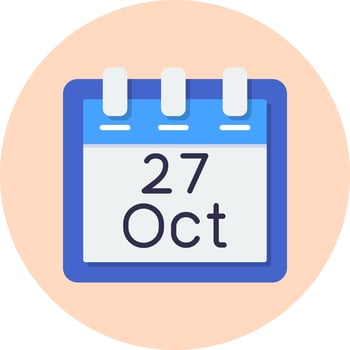 October 27 Vector Icon
