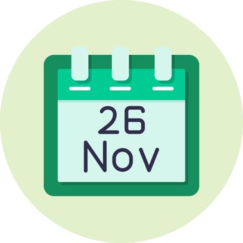 November 26 Vector Icon