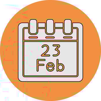 February 23 Vector Icon