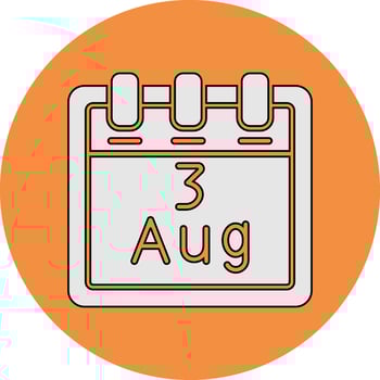 August 3 Vector Icon