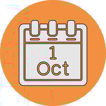 October 1 Vector Icon