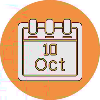 October 10 Vector Icon