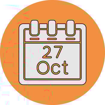 October 27 Vector Icon