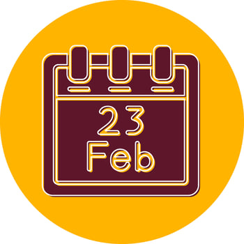 February 23 Vector Icon