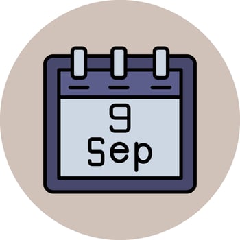September 9 Vector Icon