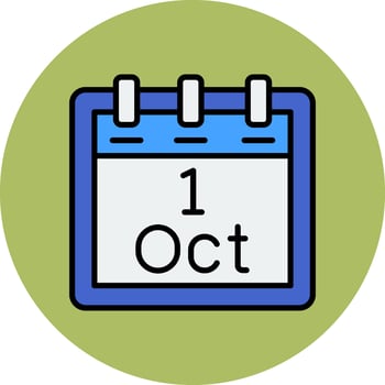October 1 Vector Icon