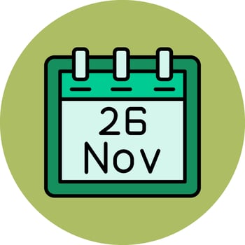 November 26 Vector Icon