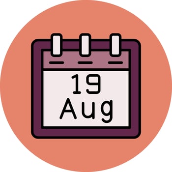 August 19 Vector Icon