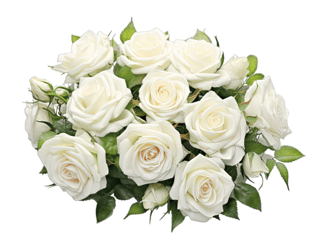 White roses Bouquet of garden flowers Floral arrangement isolated on transparent background. PNG file, cut out. AI Generated
