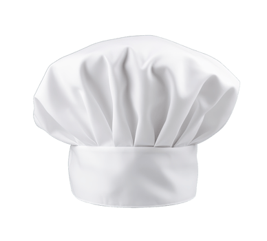 White chef hat isolated on transparent background. PNG file, cut out. AI Generated