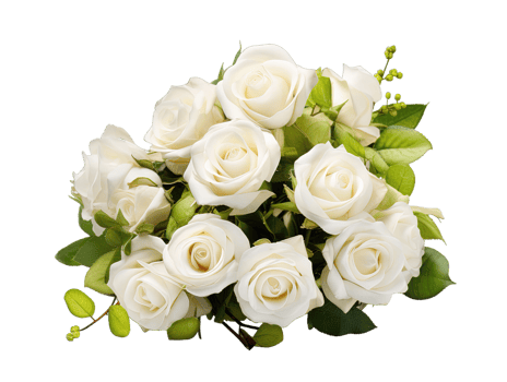 White roses Bouquet of garden flowers Floral arrangement isolated on transparent background. PNG file, cut out. AI Generated