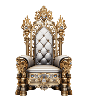 Royal throne isolated on transparent background. PNG file, cut out. AI Generated