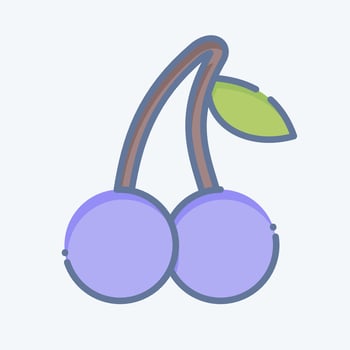 Icon Cherry. related to Fruit and Vegetable symbol. doodle style. simple design editable. simple illustration vector