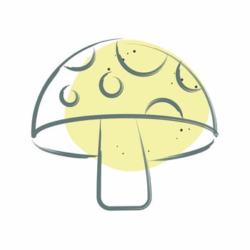 Icon Mushroom. related to Fruit and Vegetable symbol. Color Spot Style. simple design editable. simple illustration vector