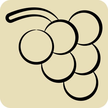 Icon Grape. related to Fruit and Vegetable symbol. hand drawn style. simple design editable. simple illustration vector