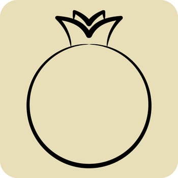 Icon Pomegranate. related to Fruit and Vegetable symbol. hand drawn style. simple design editable. simple illustration vector