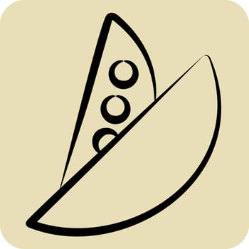 Icon Peas. related to Fruit and Vegetable symbol. hand drawn style. simple design editable. simple illustration vector