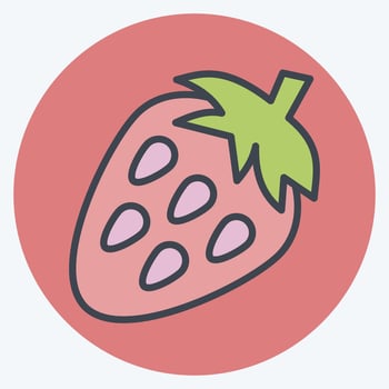 Icon Strawberry. related to Fruit and Vegetable color mate style. simple design editable. simple illustration vector