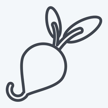 Icon Radish. related to Fruit and Vegetable line style. simple design editable. simple illustration vector
