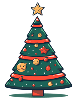 christmas tree clipart AI Generative png