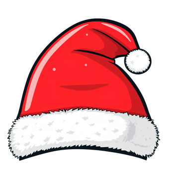 santa hat on transparent background AI Generative png
