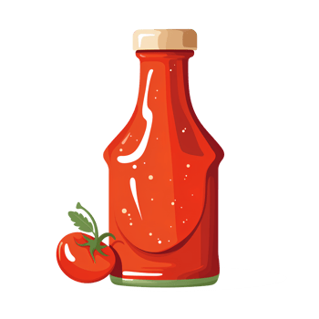 ketchup bottle with tomato sauce on transparent background AI Generative png