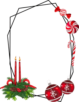 Christmas frame on transparent background. png