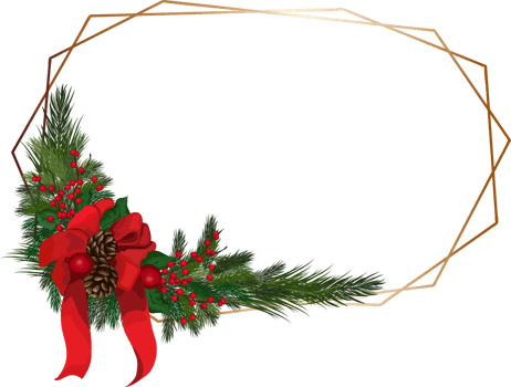 Christmas frame on transparent background. png