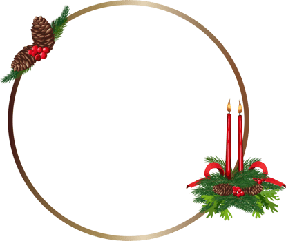 Christmas frame on transparent background. png