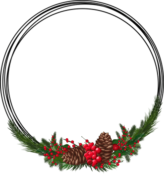 Christmas frame on transparent background. png