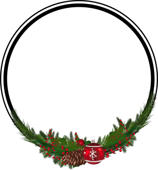 Christmas frame on transparent background. png