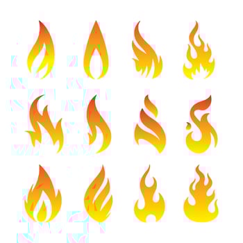 fire vector. Fire, bright fireball, hot fire and red hot campfire, campfire, campfire vector, red fire isolated vector illustration set.