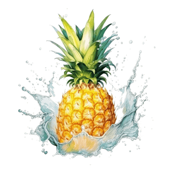 watercolor pineapple isolated png