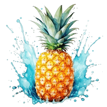 watercolor pineapple isolated png