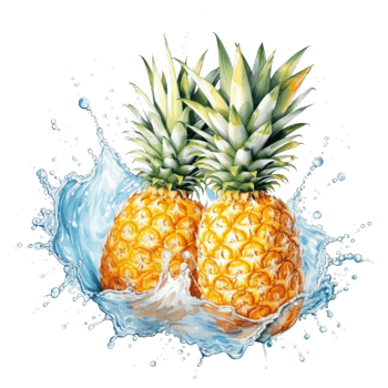 watercolor pineapple isolated png