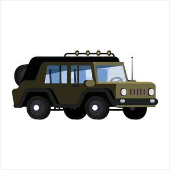 Off-road vehicle isolated on white background. graphic design illustration vector. Extreme Sports - 4x4 Sports Utility Vehicle SUV. Flat style Vector Illustration for web design banner or print