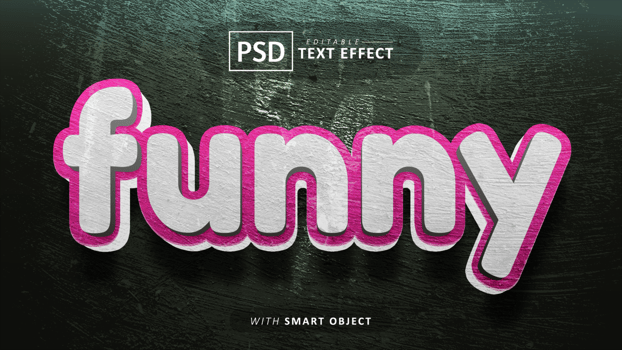 Funny 3d text effect editable psd