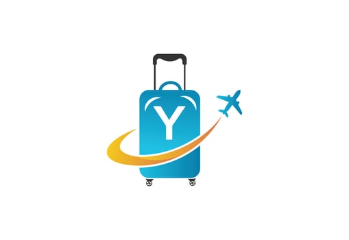 Creative Initial Letter Y Air Travel Logo Design Template. vector